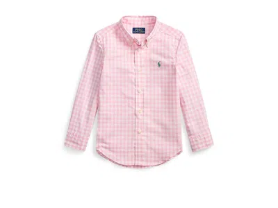 Polo Ralph Lauren Plaid Cotton Poplin Shirt (toddler/little Kid) Boy's Clothing Carmel Pink/white : 2t Toddler