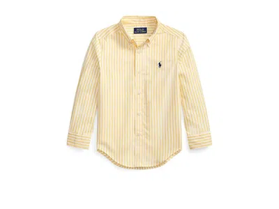 Polo Ralph Lauren Plaid Cotton Poplin Shirt (toddler/little Kid) Boy's Clothing Corn Yellow/white : 6 Little Kid