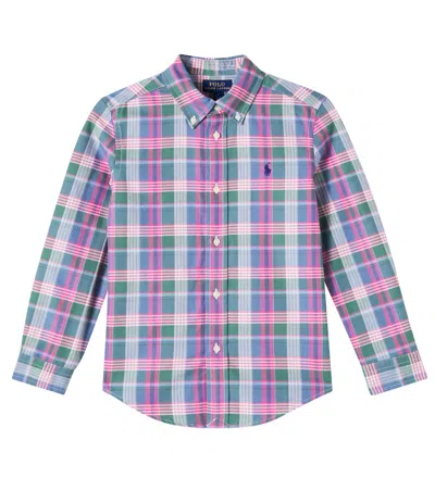 Polo Ralph Lauren Kids' Plaid Cotton Shirt In Blue