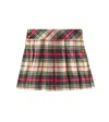 Polo Ralph Lauren Multicolor Pleated Skirt With Striped Pattern Detail In Cotton Girl In Red