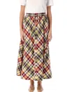 Polo Ralph Lauren Plaid Cotton Drawstring Maxiskirt In Multi