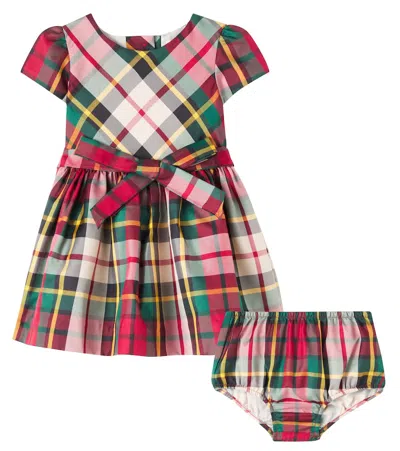 Polo Ralph Lauren Plaid Dress And Bloomers Set In Pink