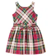 Polo Ralph Lauren Id Taffeta Woven Dress 2-6 Years 185 Red Cream Multi In Multi
