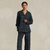 Polo Ralph Lauren Plaid Flannel Pyjama Set In Blue