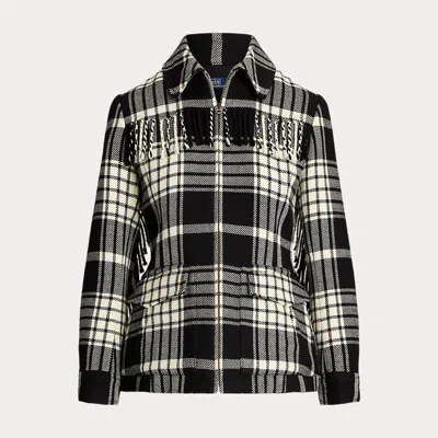 Polo Ralph Lauren Goleta Fringed Checked Wool-flannel Jacket In Multi