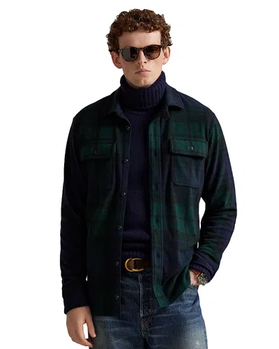 POLO RALPH LAUREN PLAID KNIT FLANNEL OVERSHIRT