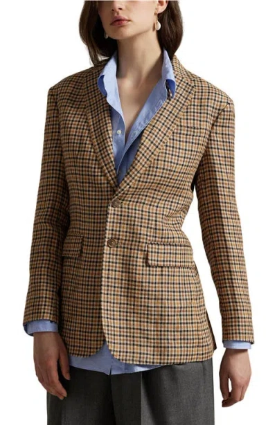 Polo Ralph Lauren Plaid Linen Blazer In Multi