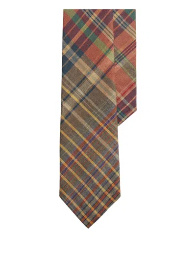 Polo Ralph Lauren Plaid Linen Tie In Multi