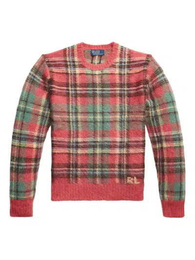 Polo Ralph Lauren Plaid Long-sleeve Sweater In Red