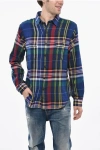 Polo Ralph Lauren Plaid Motif Classic Fit Shirt With Double Breast Pocket In Blue