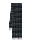 Polo Ralph Lauren Plaid Oblong Scarf In Soft Wool In Green