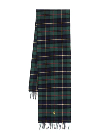 Polo Ralph Lauren Plaid Oblong Scarf In Soft Wool In Multi