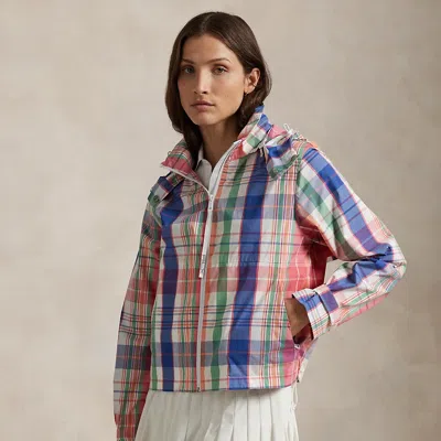 Polo Ralph Lauren Plaid Packable Hooded Rain Jacket In Summer Madras