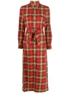 Polo Ralph Lauren Plaid-pattern Cotton Midi Dress In Red