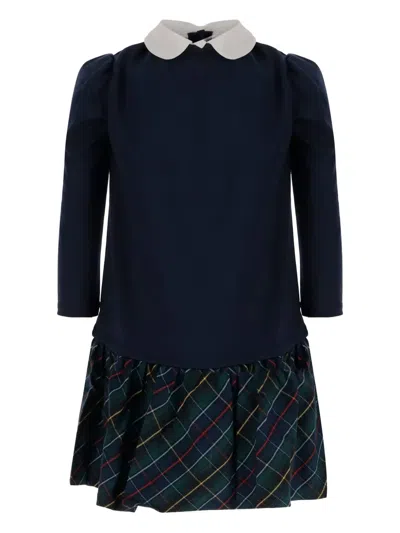 Polo Ralph Lauren Plaid-pattern Dress In Blue