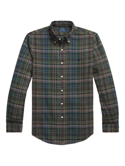 Polo Ralph Lauren Plaid-pattern Flannel Shirt In Green