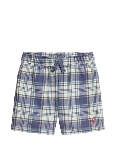 Polo Ralph Lauren Kids' Plaid-pattern Shorts In Blue
