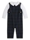 Polo Ralph Lauren Plaid Poplin Jumpsuit Set In Black