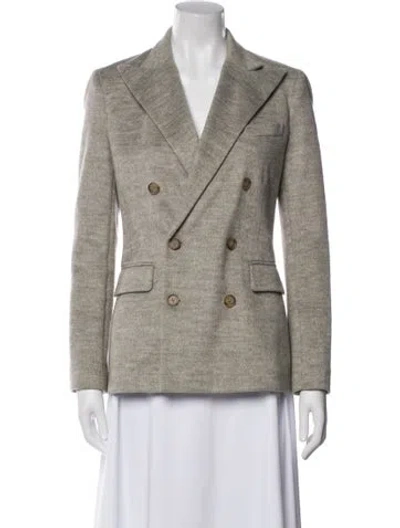 Pre-owned Polo Ralph Lauren Plaid Print Blazer In Gray