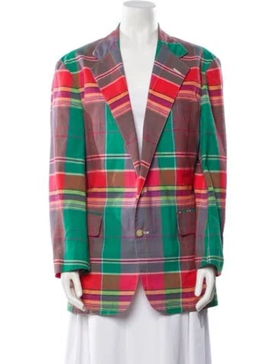 Pre-owned Polo Ralph Lauren Plaid Print Blazer In Multi