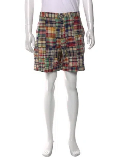 Pre-owned Polo Ralph Lauren Plaid Print Chino Shorts In Blue/red