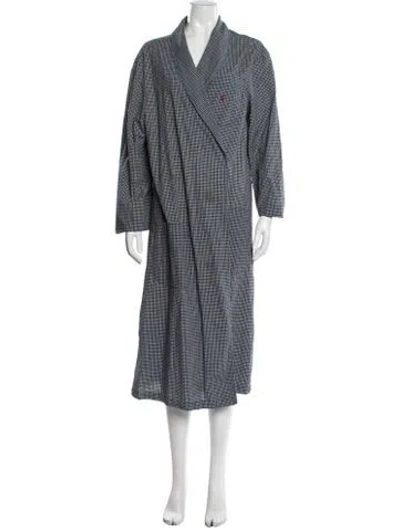 Pre-owned Polo Ralph Lauren Plaid Print Coat In Blue