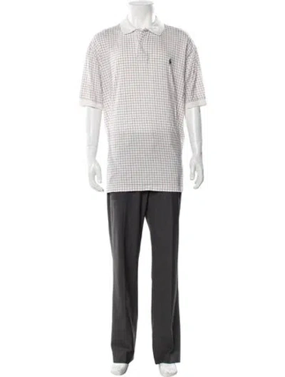 Pre-owned Polo Ralph Lauren Plaid Print Collar Polo Shirt In Black