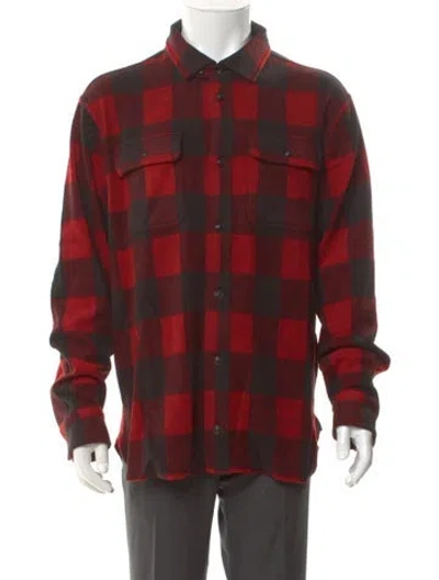Pre-owned Polo Ralph Lauren Plaid Print Collar Polo Sweater W/ Tags In Red
