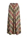 Polo Ralph Lauren Plaid Cotton Drawstring Maxiskirt