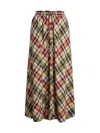 Polo Ralph Lauren Plaid Cotton Drawstring Maxiskirt In Multi