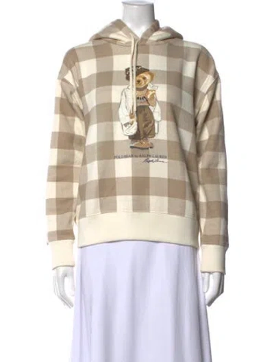 Pre-owned Polo Ralph Lauren Plaid Print Crew Neck Sweatshirt In Neutral