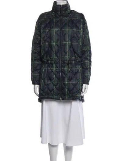 Pre-owned Polo Ralph Lauren Plaid Print Down Jacket In Blue