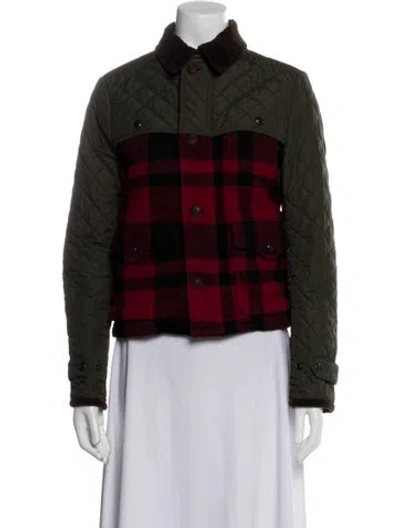 Pre-owned Polo Ralph Lauren Plaid Print Jacket In Green