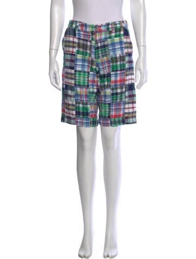 Pre-owned Polo Ralph Lauren Plaid Print Knee-length Shorts In Pink