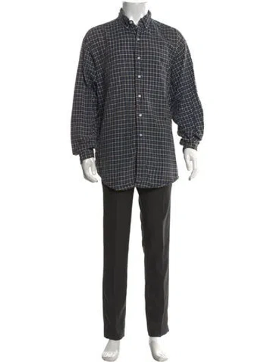Pre-owned Polo Ralph Lauren Plaid Print Long Sleeve Dress Shirt In Green