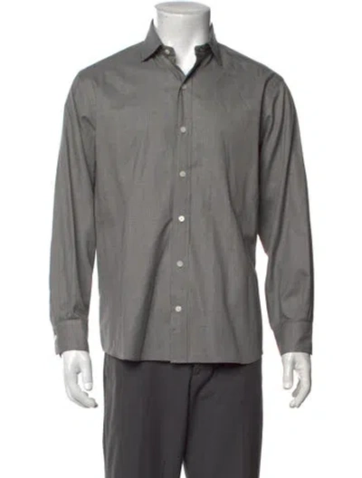 Pre-owned Polo Ralph Lauren Plaid Print Long Sleeve Dress Shirt In Grey