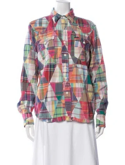 Pre-owned Polo Ralph Lauren Plaid Print Long Sleeve Dress Shirt In Multicolor