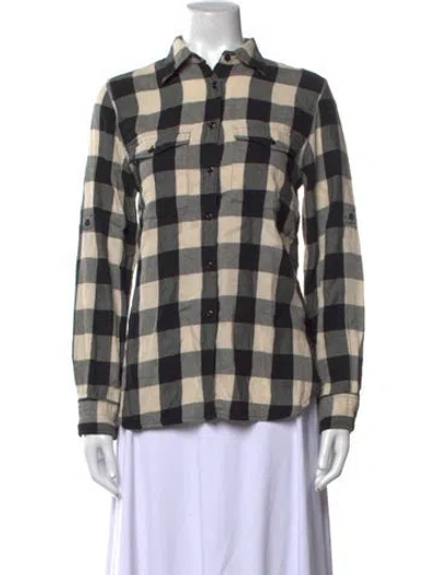 Pre-owned Polo Ralph Lauren Plaid Print Long Sleeve Polo In Black
