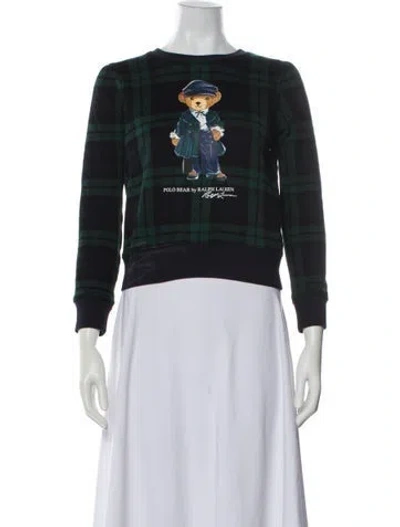 Pre-owned Polo Ralph Lauren Plaid Print Long Sleeve Polo In Green
