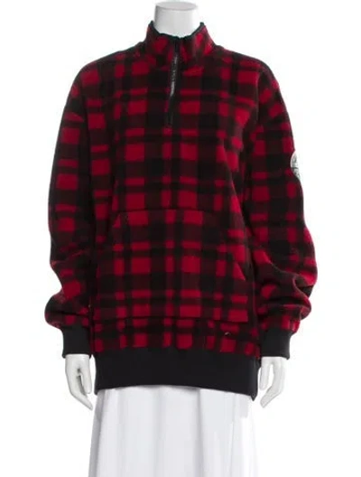 Pre-owned Polo Ralph Lauren Plaid Print Long Sleeve Polo In Red