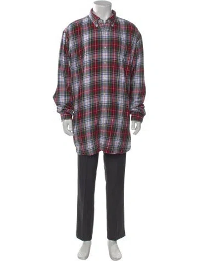 Pre-owned Polo Ralph Lauren Plaid Print Long Sleeve Shirt In Black