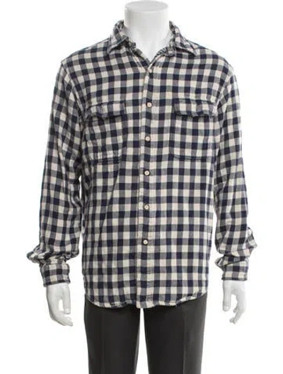 Pre-owned Polo Ralph Lauren Plaid Print Long Sleeve Shirt In Blue