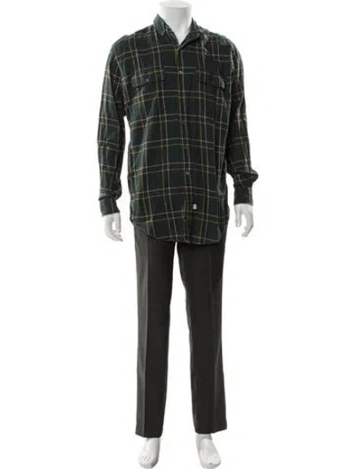 Pre-owned Polo Ralph Lauren Plaid Print Long Sleeve Shirt In Green