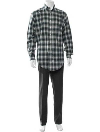 Pre-owned Polo Ralph Lauren Plaid Print Long Sleeve Shirt In Green