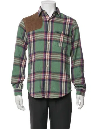 Pre-owned Polo Ralph Lauren Plaid Print Long Sleeve Shirt In Green