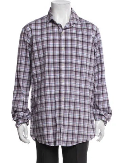 Pre-owned Polo Ralph Lauren Plaid Print Long Sleeve Shirt In Purple