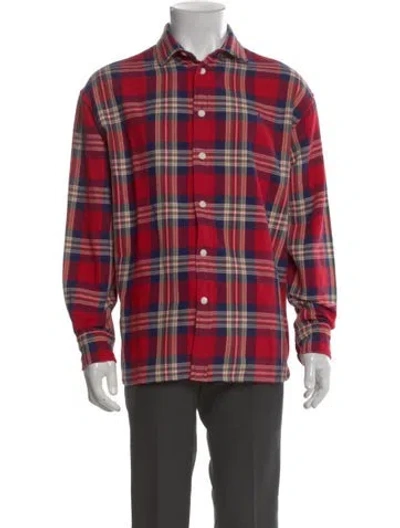 Pre-owned Polo Ralph Lauren Plaid Print Long Sleeve Shirt In Red