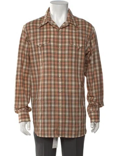 Pre-owned Polo Ralph Lauren Plaid Print Long Sleeve Western Shirt In Multi