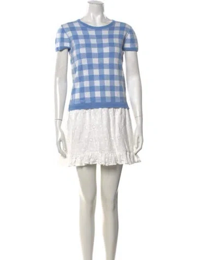 Pre-owned Polo Ralph Lauren Plaid Print Mini Dress In Blue