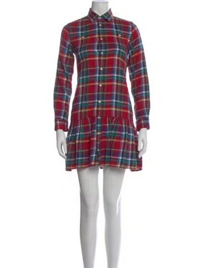 Pre-owned Polo Ralph Lauren Plaid Print Mini Dress In Multi